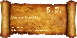 Berze Donáta névjegykártya